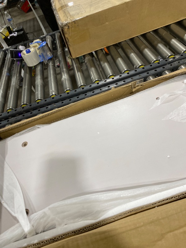 Photo 1 of Ball & Cast Full Size Daybed with Two Storage Drawers,Multi-Functional Bed Frame with Storage Shelves and Desk, Wooden Day Bed with Slats Support,No Box Spring Needed,Antique White