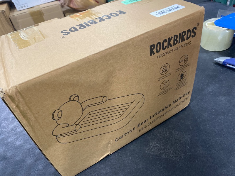Photo 1 of ROCKBIRDS Inflating Toddler Travel Bed with Pump - 30-Second Setup, Portable Foldable Baby Mattress with Safety Rails for Hotel, Home, Camping & Sleepovers