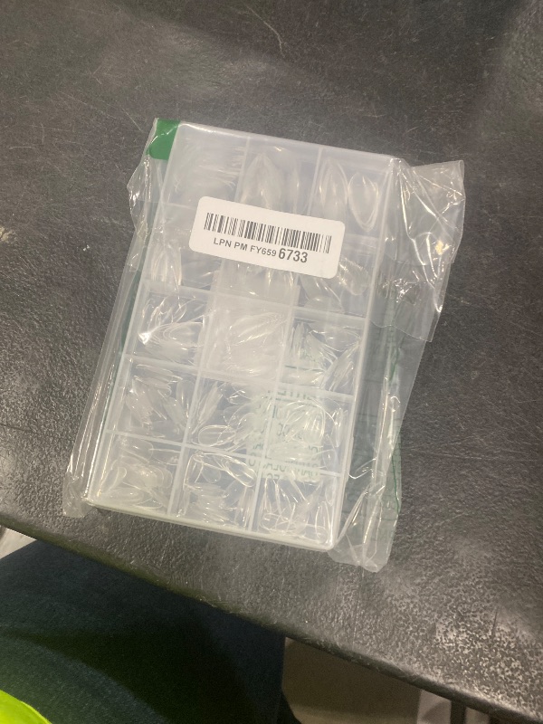 Photo 1 of UNA GELLA Short Almond Nail Tips 15 Sizes 300PCS Pre-Etched Soft Gel Clear Nail Tips Easy DIY Salon Short Almond Press On Nails Snug Fit Acrylic Fake Tips Extensions Long-Lasting Hold