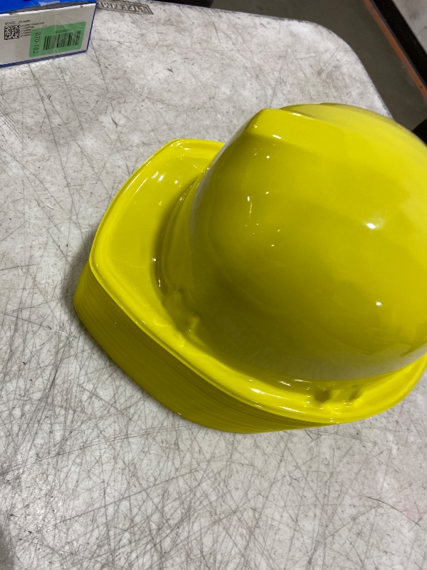 Photo 1 of Packs Construction Party Hats Kids Plastic Worker Helmet Bulk Toy for 3-8 Years Children Dress up Party Supplies(Yellow)