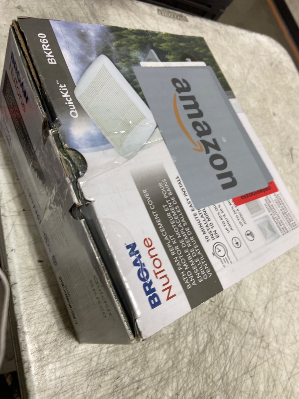 Photo 1 of *****NONFUNCTIONAL, FOR PARTS ONLY******
Broan-NuTone BKR60 QuickKit Ultra-Quiet Bath Fan Replacement Motor and Cover/Grille, 60 CFM, 20% more power, White