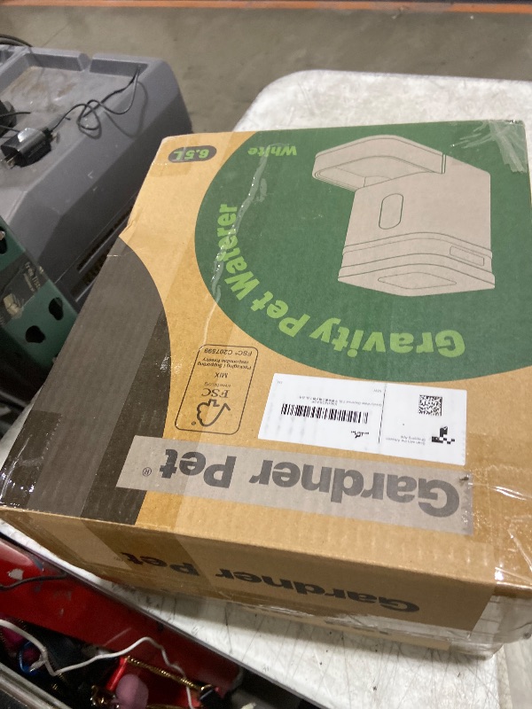 Photo 1 of Gardner Pet Automatic Dog Water Dispenser Gravity Waterer with Stainless Steel Bowl Water Dispenser 6.5L Large Capacity Water Feeder with Filters for Dogs Cats Pets, BPA-Free Noise-Free (White, 6.5L)