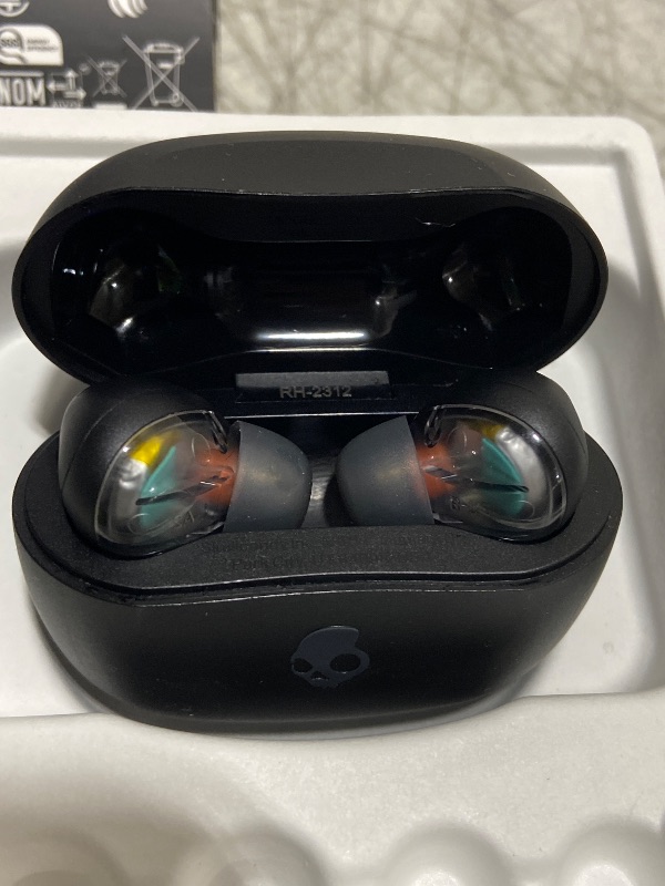 Photo 1 of Skullcandy Rail ANC Wireless Earbuds, Bluetooth Headphones, Active Noise Cancelling, Up to 38 Hours Battery, Microphone for iPhone Android, Customizable via Skull-iQ App - True Black