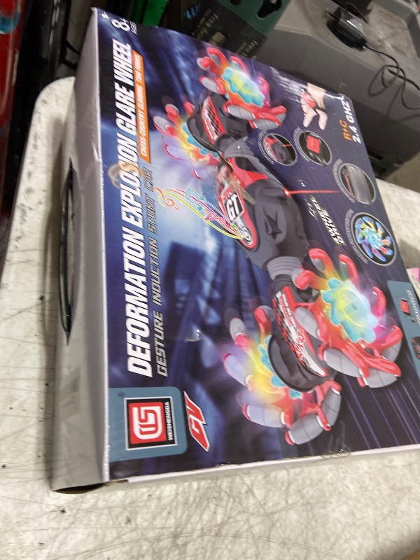 Photo 1 of 1:12 Gesture Sensing RC Stunt Car, 2 * 1200mAh Hand Controlled Remote Control Twist Cars with Light & Music, 4WD 360° Rotate Transform Drift, Gifts for 8-12 Kids Age 8 9 10 11 12 Yrs Old? Trains