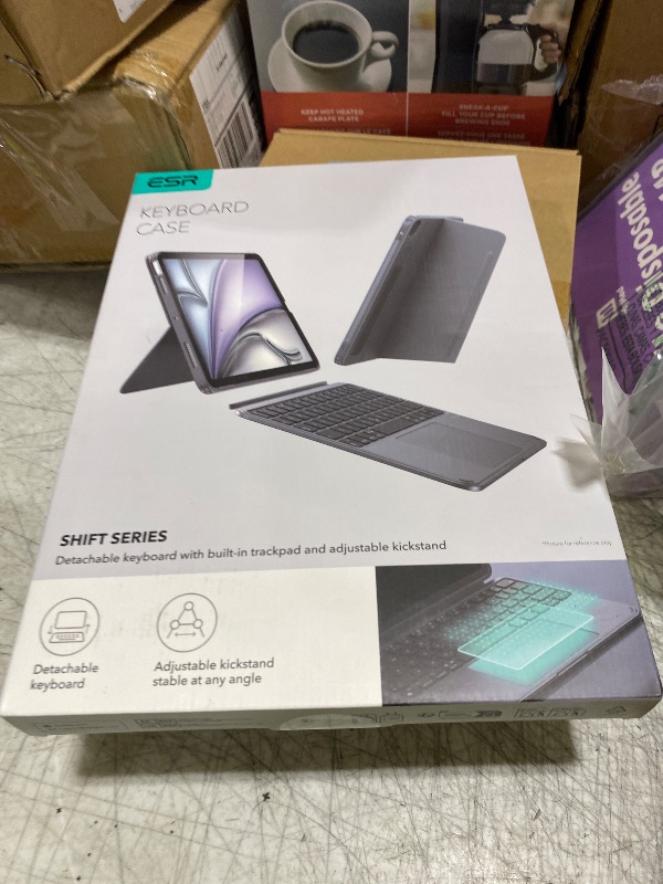 Photo 1 of ESR for iPad Air 11 Inch Case with Keyboard M4/M3/M2 (2026/2025/2024) & Air 5th/4th Gen Shift Keyboard Case, Magnetic Detachable Keyboard, Portrait/Landscape Modes, Click-Anywhere Trackpad, Dark Gray