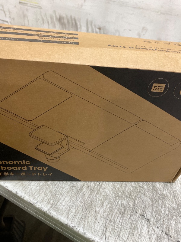 Photo 1 of Klearlook Upgraded Adjustable Keyboard Tray for Above Desk & Under Desk Use - Ergonomic Sit-Stand Keyboard Riser with 360° Rotation, 24.4"×10" Keyboard Stand with Wrist Rest & Storage Drawer - Black