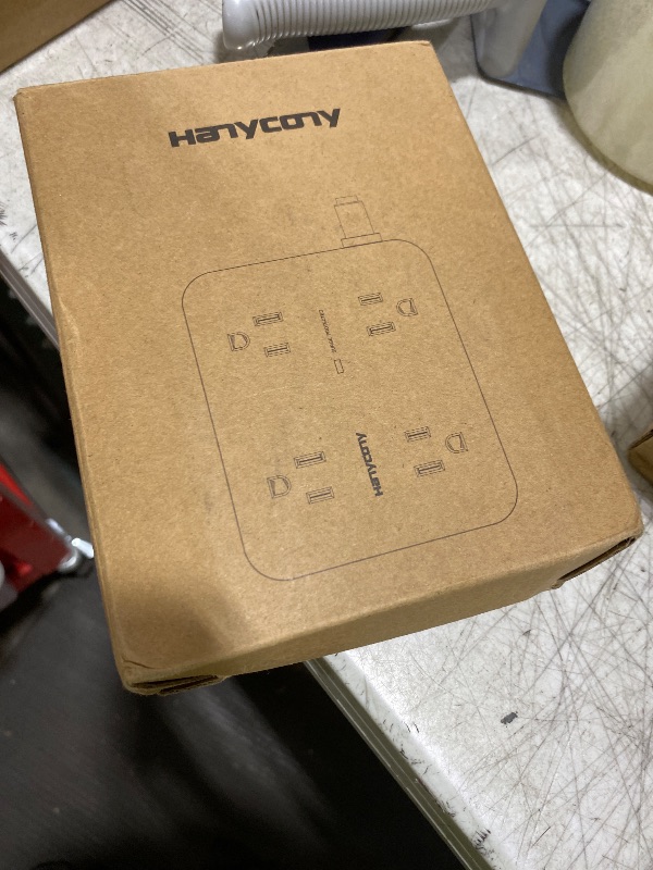 Photo 1 of 10 Ft Extension Cord with Multiple Outlets, HANYCONY Flat Plug Power Strip Surge Protector 10 Ft Long Cord, 8 Outlets 30W USB C Charger (2 USB C), Multi Plug Outlet for College Dorm Room Essentials