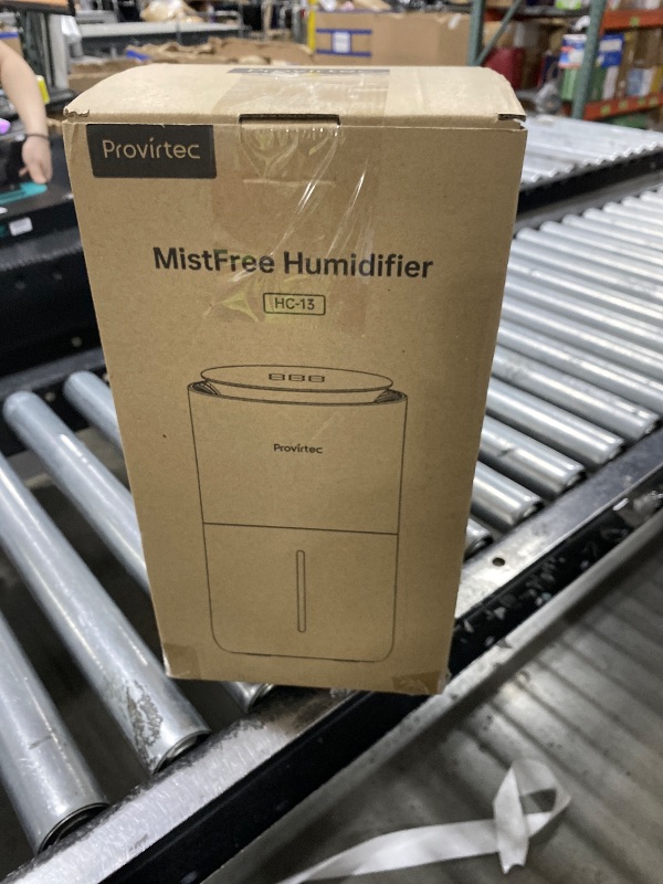 Photo 1 of Provirtec MistFree Evaporative Humidifier for Bedroom, 3L No White Dust for Sensitive Individuals, Auto Humidity Control, Works with Tap Water, Night Light, Easy Clean Tank for Home & Small Room