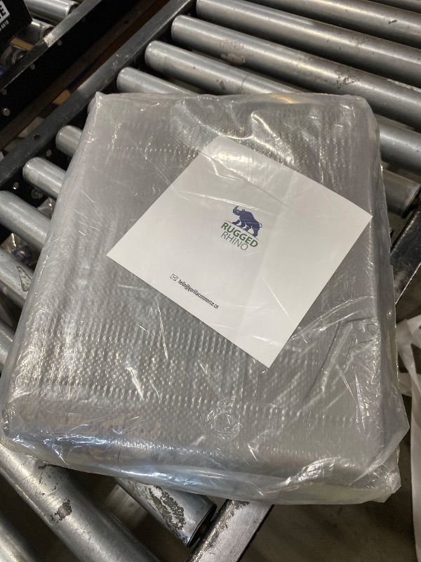 Photo 1 of RUGGED RHINO All Weather 100% Waterproof Heavy Duty Tarp, 15x15, 2 PK UV Temperature Resistant Tarps, High Durability Multipurpose Cover, for Home Outdoor Winter Snow Clean Up, Camping, 5 Mil, Silver