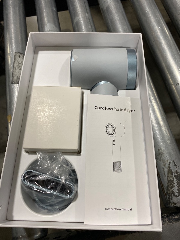 Photo 1 of YALICE Cordless Hair Dryer Rechargeable with Digital Screen, 15000mAh Travel Hair Dryer with Magnetic Nozzle, 4 Mode Portable Hair Blow Dryers for Women Kids Outdoor Camping Beaches (Silver)