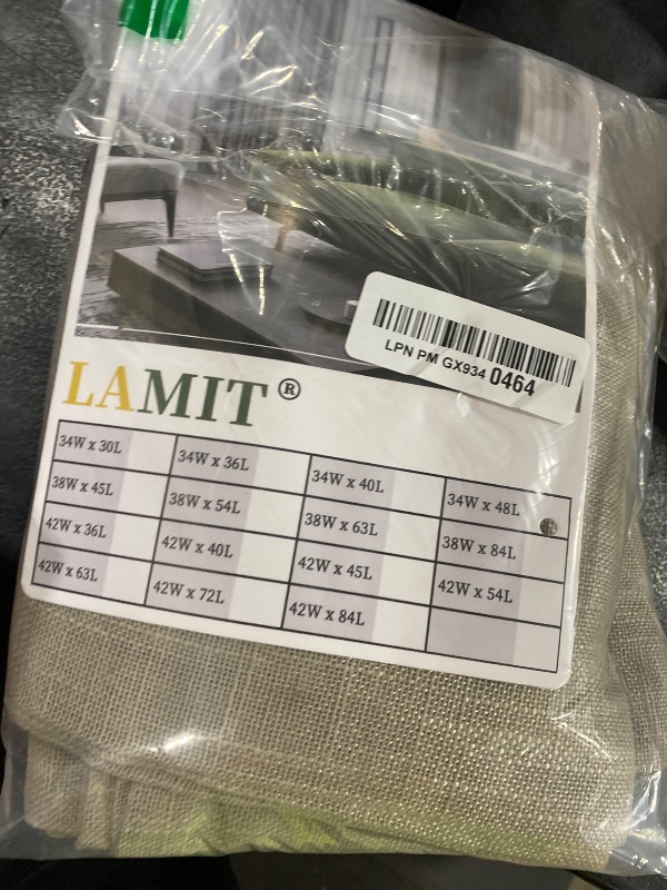 Photo 1 of LAMIT Sage Grey Linen Curtains 48 Inch Length 2 Panels, Light Filtering Panels Back Tab and Rod Pocket Neutral Drapes for Kitchen/Window/Loft Room/Bedroom, 34 x 48 Inch