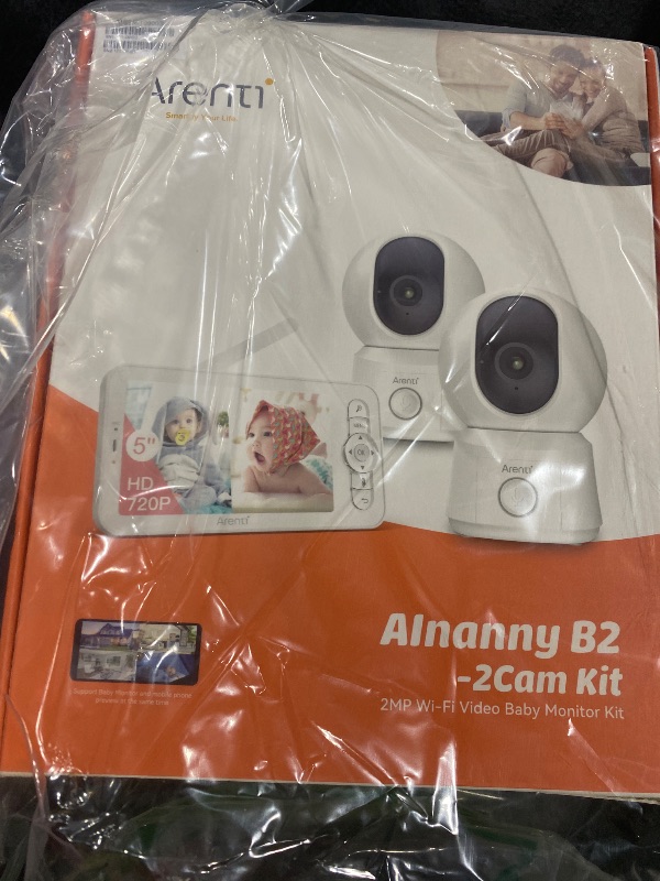 Photo 1 of ARENTI Baby Monitor 2 Cameras, Smart Baby Camera with 5-Inch Wireless Display, Super Night Vision, Temperature Sensor, Sound Detection, Auto Motion Tracking, 2-Way Audio, VOX Mode(B2 Set)