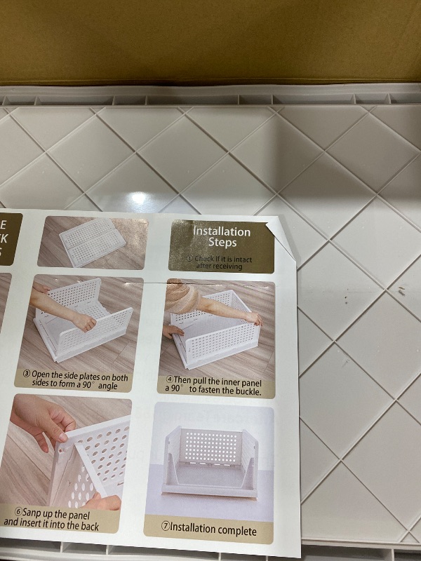 Photo 1 of CTSNSLH 5 Pack Closet Organizers Storage Box, Closet Storage Stackable Storage Bins, Plastic Drawer Basket for Wardrobe Cupboard Kitchen Bathroom Office, White