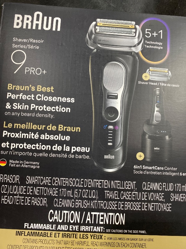 Photo 1 of Braun Series 9 PRO+ Electric Shaver, Pro SensoAdapt, 6in1 SmartCare Center, Wet & Dry Razor, 9660CCPS, Black