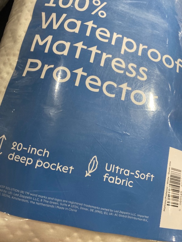Photo 1 of 100% Waterproof Queen Mattress Protector - 360 Pad Protection Against Spills, Stains & Accidents for Parents & Pet Owners - Noiseless & Cooling Viscose Made from Bamboo (White)