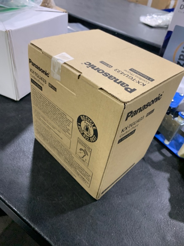 Photo 1 of Panasonic Cordless Phone, Easy to Use with Large Display and Big Buttons, Flashing Favorites Key, Built in Flashlight, Call Block, Volume Boost, Talking Caller ID, 2 Cordless Handsets - KX-TGU433W