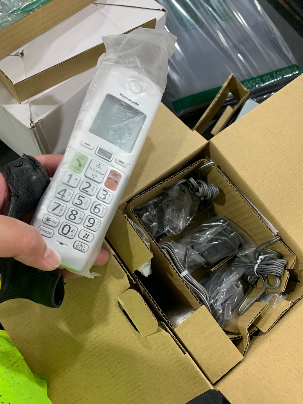 Photo 1 of Panasonic Cordless Phone, Easy to Use with Large Display and Big Buttons, Flashing Favorites Key, Built in Flashlight, Call Block, Volume Boost, Talking Caller ID, 2 Cordless Handsets - KX-TGU433W
