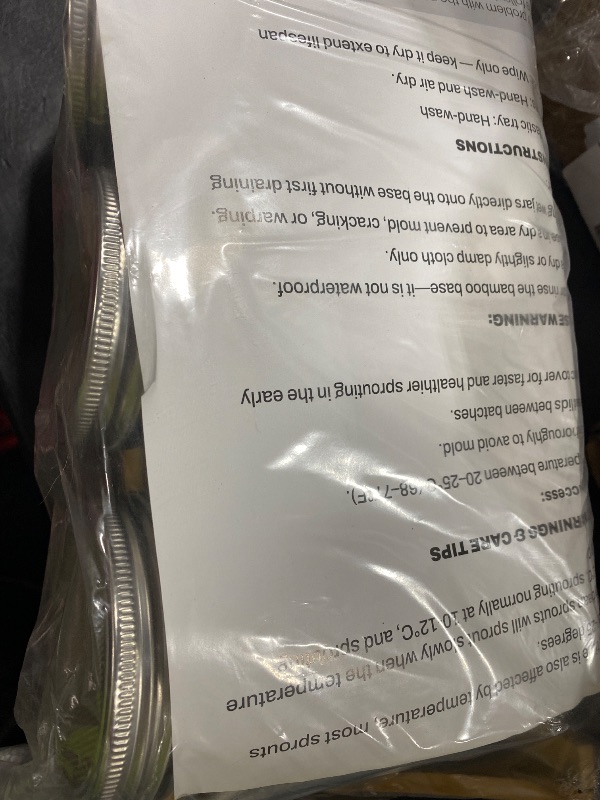 Photo 1 of [Upgraded] 3 PCS Seed Sprouting Mason Jar Kit with Bamboo Holder, Drain Tray, Screen Lids, Blackout Sleeves, Good Ventilation & Drainage Capacity, Growing Fresh Organic Mung Beans & Microgreens