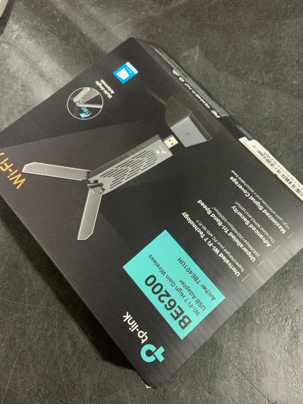Photo 1 of TP-Link BE6200 Tri-Band Wi-Fi 7 Wireless USB 3.0 Adapter Archer TBE401UH | WiFi Adapter for Desktop PC | Supports Windows 11,10 | 2 x High Gain Antennas | 6GHz, 4K-QAM, 160MHz, WPA3 | Secure by Desig