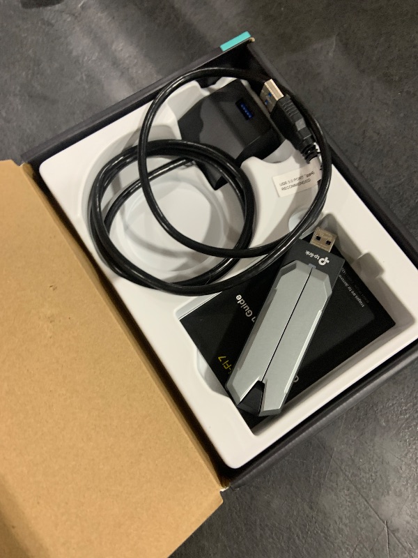 Photo 1 of TP-Link BE6200 Tri-Band Wi-Fi 7 Wireless USB 3.0 Adapter Archer TBE401UH | WiFi Adapter for Desktop PC | Supports Windows 11,10 | 2 x High Gain Antennas | 6GHz, 4K-QAM, 160MHz, WPA3 | Secure by Desig