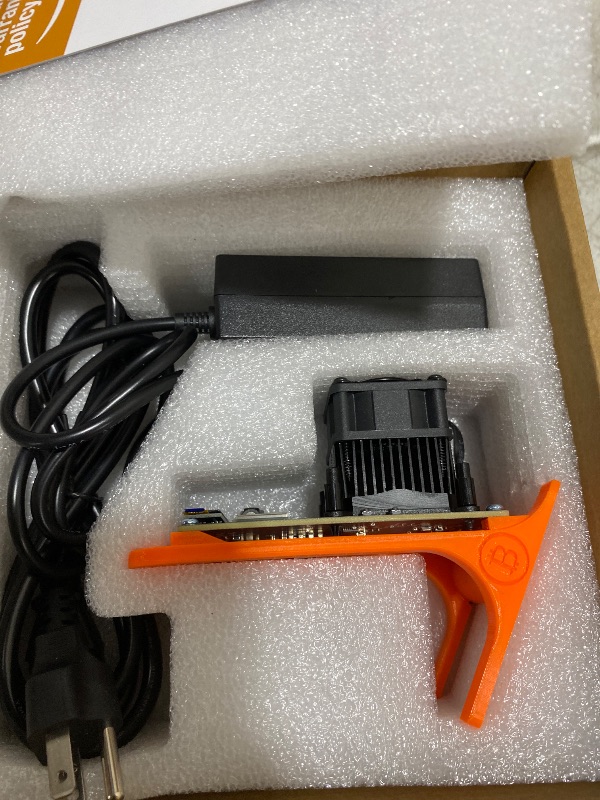 Photo 1 of LinToButy Open Source Bitaxe Gamma 601 Bitcoin Miner - 1-1.2TH/s BM1370 ASIC Solo Miner, Home Crypto Low Power Mining Machine with 2.4G WiFi, OLED Display & Remote Management - Orange-Red