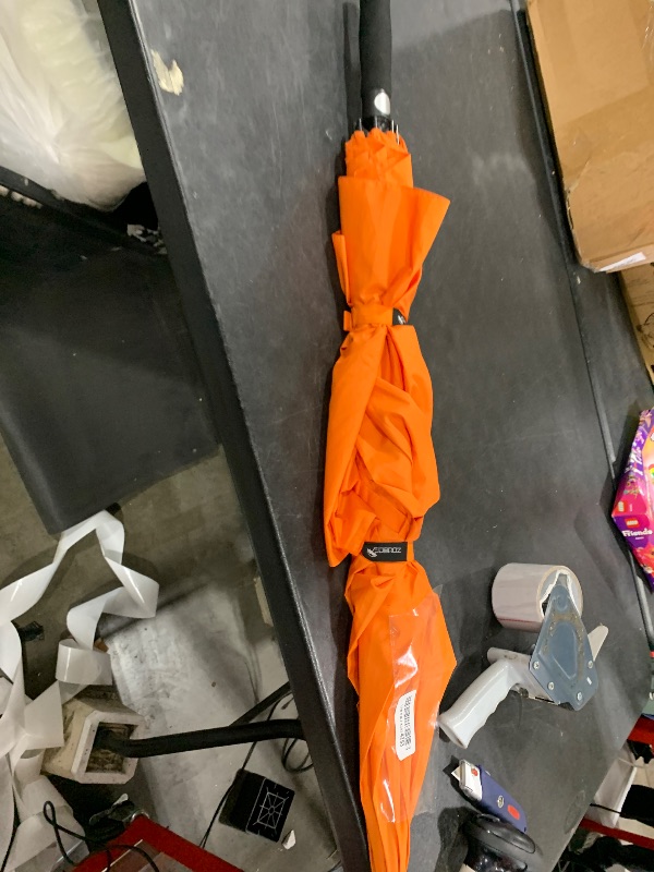 Photo 1 of Bodyguard Inverted Umbrella Large Windproof Umbrellas for Rain Sun Travel Umbrella Compact with Reflective Stripe, Yellow-54 INCH