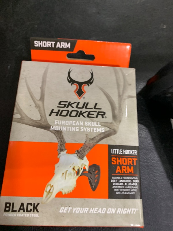 Photo 1 of Skull Hooker Little Hooker European Trophy Mount - Perfect Kit for Hanging and Mounting Taxidermy Deer Antlers and other Skulls for Display – Graphite Black