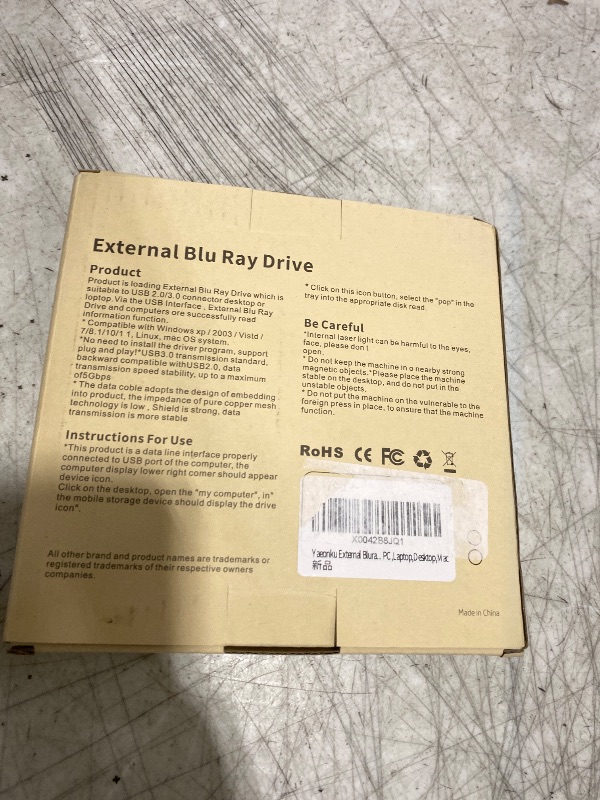 Photo 1 of External Blu Ray Drive, Support 50G Disc Read/Write Bluray Drives, Portable 3D Blu Ray Burner with USB 3.0 and Type-C, Blu Ray Reader Suitable for Windows XP/7/8/10/11 MacOS for Laptop, Desktop, Mac