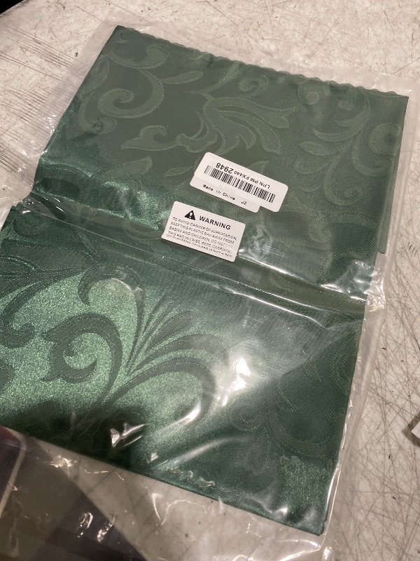 Photo 1 of Horbaunal 4 Pack Damask Cloth Napkins 17 x 17 Inch, Jacquard Table Cloth Napkins Set of 4 Square Satin Napkins Fabric Dinner Napkins for Wedding Party Banquet, Forest Green