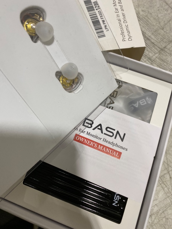 Photo 1 of BASN in-Ear Monitors, Bmaster Triple Driver HiFi Stereo Noise-Isolating with Enhanced Bass for Musicians Stage/Audio Recording(PRO White/Black)