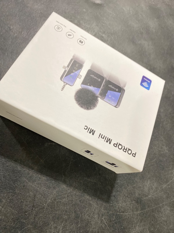 Photo 1 of PQRQP 3 in 1 Microphone for iPhone/Android/Camera, Wireless Microphones, 328ft Transmission, 18H Battery Life, Mini Microphone for Record Interview, Vlogs, Tiktok