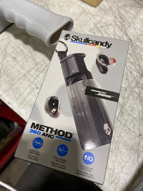 Photo 1 of Skullcandy Method 360 ANC Wireless Earbuds, Sound by Bose, Bluetooth Headphones, Premium Noise Cancelling, Up to 40 Hrs Battery, Sweat and Water Resistant, Microphone for iPhone Android - True Black