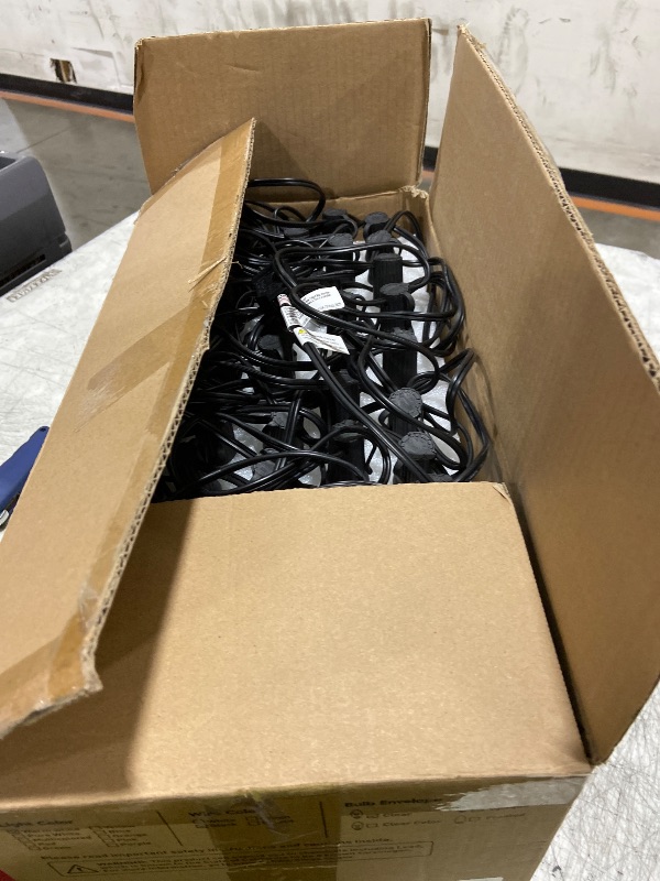 Photo 1 of C9 Christmas String Lights Outdoor 100ft Vintage Christmas Tree Lights for Indoor Outdoor Roofline Patio Room Holiday Party Backyard Xmas Decoration, Black Wire, 100+4 Bulbs, Not Connectable