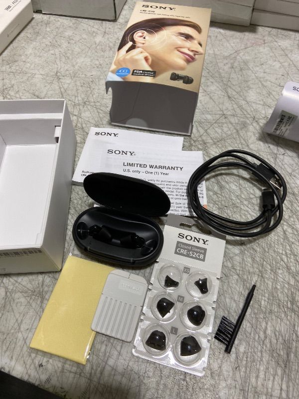 Photo 1 of Sony CRE-C20 Self-Fitting OTC Hearing Aids for Mild to Moderate Hearing Loss, Prescription-Grade Sound Quality, Compact Virtually Invisible Design, Customizable App, and Rechargeable Battery