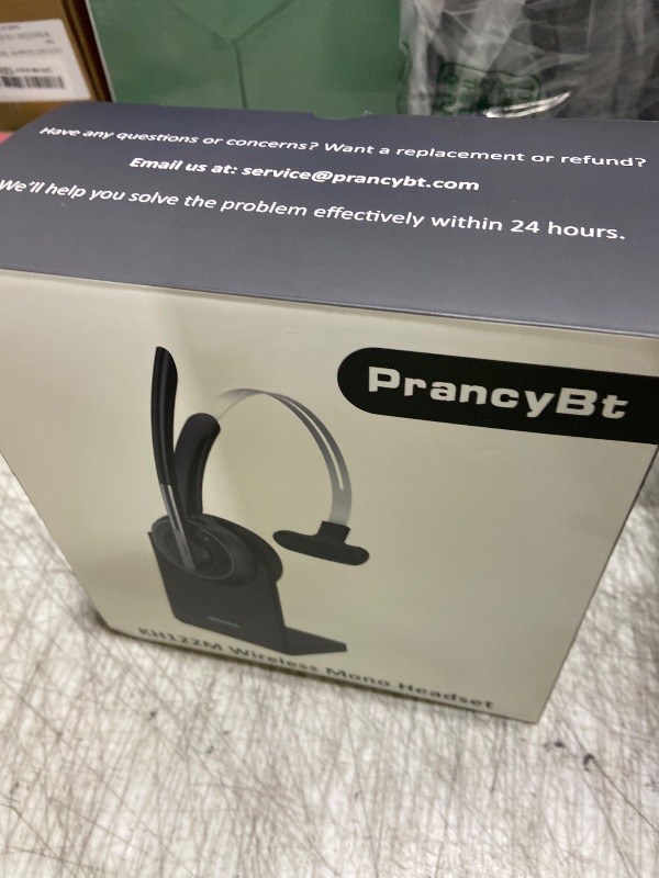 Photo 1 of Bluetooth Headset, Wireless Headset with Microphone for PC, V5.2 Computer Headset with Noise Cancelling Mic, USB Dongle, Charging Base & Mute Button for Work, Cell Phones, Computer (Black)