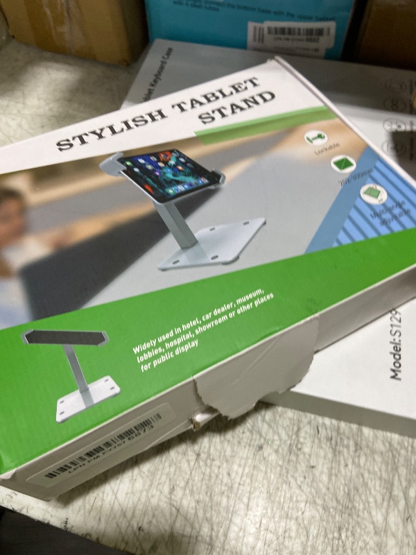 View 2 of woleyi Anti-Theft Desktop Tablet Kiosk Stand Holder, Heavy Duty Countertop Tablet POS Display Mount with Security Lock and Key, Compatible with iPad Pro/Air/Mini, Galaxy Tabs, More 7-11" Tablets