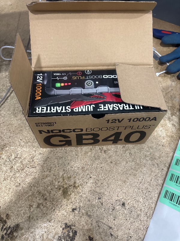 Photo 1 of **USED**NOCO Boost GB40: 1000A UltraSafe Jump Starter – 12V Lithium Battery Booster Pack, Portable Jump Box, Power Bank & Jumper Cables - for 6.0L Gas and 3.0L Diesel Engines