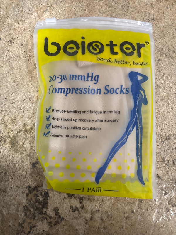 Photo 1 of ***PARTIAL SET/ ONLY 1*** Beister 20-30 mmHg Compression Stocks Women & Men Thigh High Closed Toe Sockings for Varicose Veins, Edema, Flight