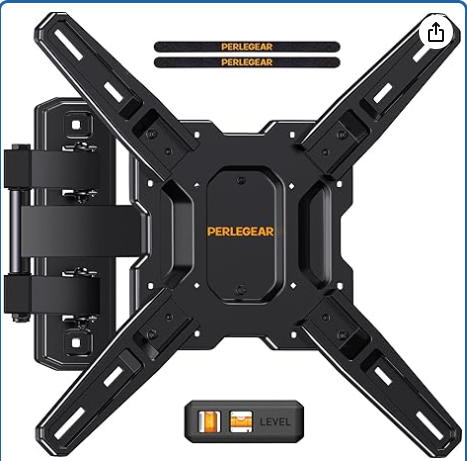 Photo 1 of ***UNTESTED/ POSSIBLY FOR PARTS*** Perlegear Rolling TV Stand, Mobile TV Stand on Wheels for 32-85 Inch Screens up to 132 lbs, Height Adjustable Mobile TV Cart with Metal Shelf, Rolling TV Cart with Lockable Wheels Max VESA 600x400mm