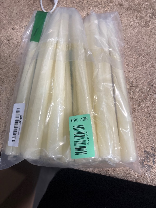 Photo 1 of 12 Pack Ivory Taper Candles 10 inch - Taper Candles Dripless, Smokeless, Unscented - 8 Hours Long Burning - Hand Poured Tall Candlesticks - Perfect for Home Decor, Weddings, and Special Occasions
