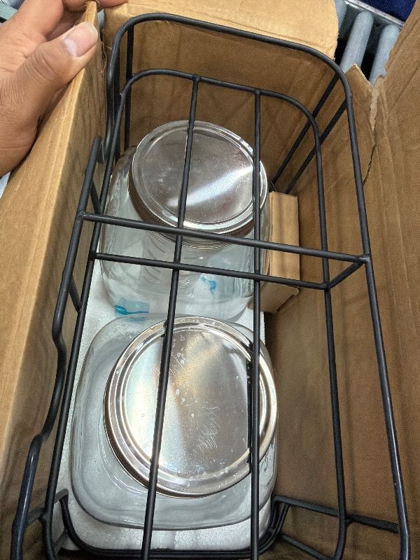 Photo 1 of 1 Gallon Glass Drink Dispensers For Parties 2PACK.Beverage Dispenser?Drink Dispenser With Stand And Stainless Steel Spigot 100% Leakproof.Glass Drink Dispenser With Ice Cylinder. Lemonade