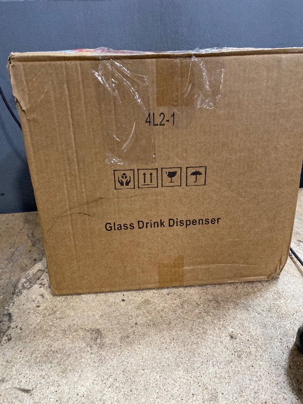 Photo 1 of 1 Gallon Glass Drink Dispensers For Parties 2PACK.Beverage Dispenser?Drink Dispenser With Stand And Stainless Steel Spigot 100% Leakproof.Glass Drink Dispenser With Ice Cylinder. Lemonade