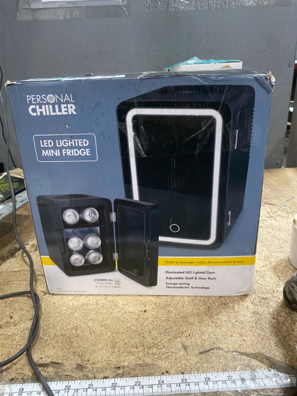 Photo 1 of ***(USED)***Mini Fridge 6L for Bedroom, Makeup Little Refrigerator with LED Light Portable Cosmetic Fridge for Dorm and Office, Desk Personal Cooler for Beauty Skincare Product and Food, Black