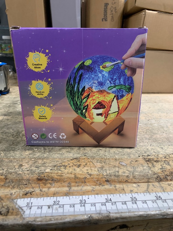 Photo 1 of [ Update 2025] Paint Your Own Moon Lamp Kit, 5.9 inches-Button Battery Type DIY Moon Night Light for Kids Art Supplies Creativity Arts & Crafts Kit for Kids, Teen Girls Boy Birthday