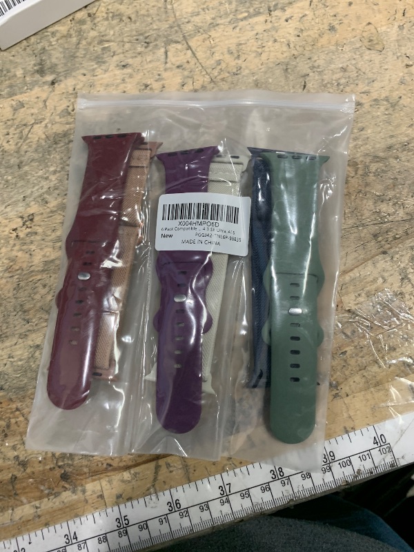 Photo 1 of *** 3 PACK TOP 3 COLORS PICTURED**** 6 Pack Bands for Apple Watch Bands for Women 46mm 44mm 42mm 45mm 49mm, Breathable Nylon Elastic and Silicone Sport Band for iWatch Bands for Men Series 10 9 8 7 6 5 4 3 SE Ultra, A16