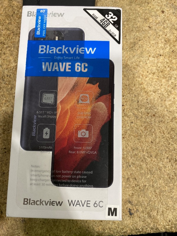 Photo 1 of ***POWERS ON/UNLOCKED****
Blackview Wave 6C Unlocked Android Phones, Android 13 Smartphones, 6.52" HD+, 5100mAh 10W Fast, Octa-Core 4GB+32GB/SD 1TB Smart Phone, 8MP+5MP, 3 Card Slots, Face ID Unlock Phone, 4G Dual SIM Phone