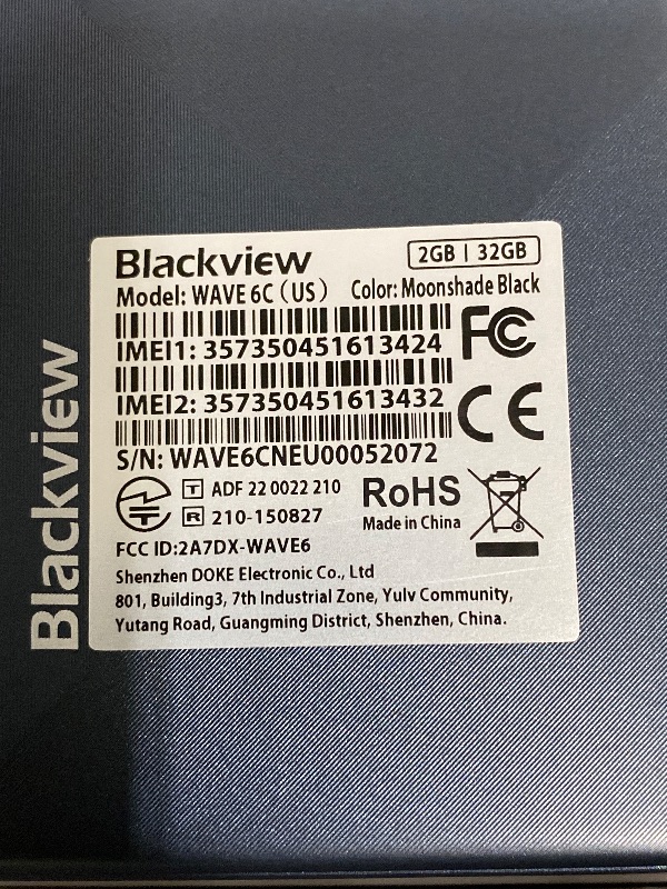 Photo 1 of ***POWERS ON/UNLOCKED****
Blackview Wave 6C Unlocked Android Phones, Android 13 Smartphones, 6.52" HD+, 5100mAh 10W Fast, Octa-Core 4GB+32GB/SD 1TB Smart Phone, 8MP+5MP, 3 Card Slots, Face ID Unlock Phone, 4G Dual SIM Phone