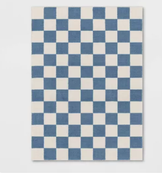 Photo 1 of ***ODOR*** Area Kids' Rug Checker Blue - Pillowfort™