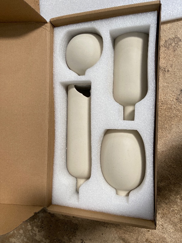 Photo 1 of **SEE NOTES***Modern Ceramic Vase Set, Neutral Colors, Decorative Vases for Home Decor, 4 Piece Collection (Beige)