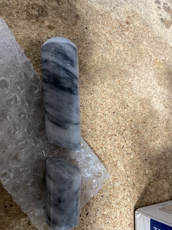 Photo 1 of **SEE NOTES***HIC Kitchen Mortar and Pestle Set, Solid Carrara Marble, 3.8-Inch, Spice Herb Grinder, Pill Crusher, Nut Butter Maker